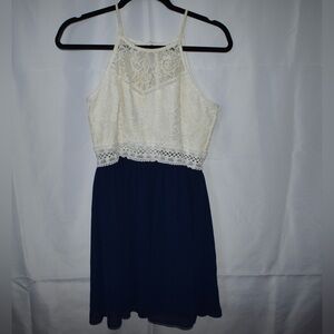 BY BY LACE AND NAVY BLUE DRESS